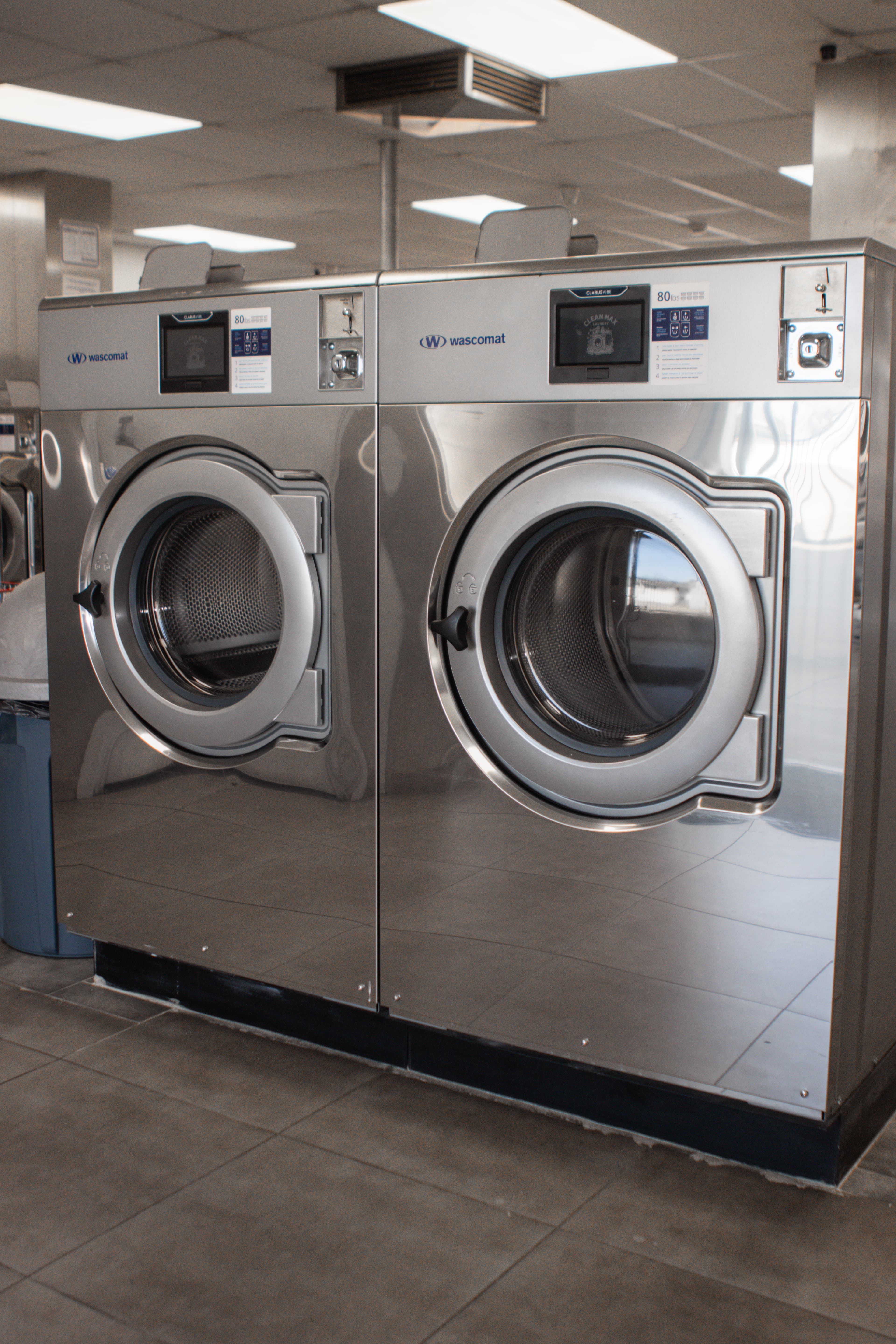 Two large-capacity Wascomat front-load washers